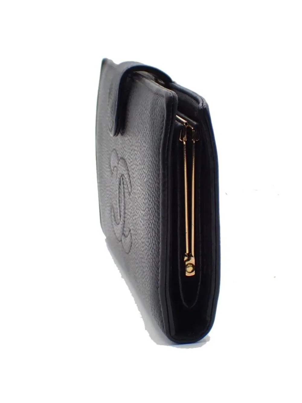 Chanel CC Bifold Wallet Black Caviar Leather